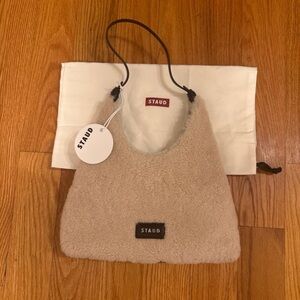 NWT STAUD Winona Shoulder Bag Genuine Lamb Fur